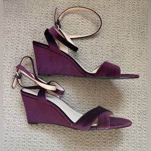 Nine West Purple Velvet Wedges